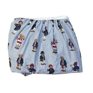Ralph Lauren Bed Skirt Preppy Bear Stripe Twin Cotton (READ) Dust Ruffle